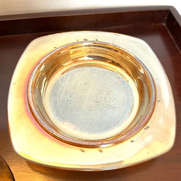 1950s Jeannette Glass Company Floragold butter dish & cover - Picture 4 of 5